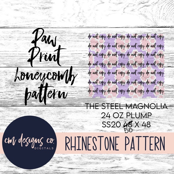 Paw Print Rhinestone Pattern_Paw Print Pattern_Rhinestone Pattern_Rhinestone Template_ss20_24 oz plump_Tumbler Pattern_Tumbler Template