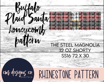 Buffalo Plaid_Buffalo Plaid Santa_Buffalo Plaid Rhinestone Pattern_Rhinestone Pattern_12 oz shorty_ss16_Rhinestone Template