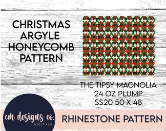 Argyle Rhinestone Pattern_Argyle_Christmas_ss20_24 oz plump_Argyle Template_Tumbler Pattern_Pattern_Template_Christmas Argyle_Template