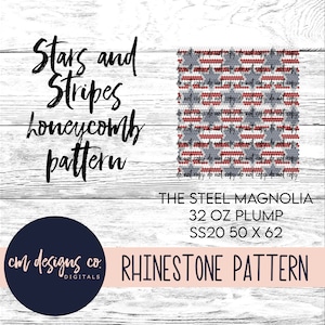 Stars and Stripes Rhinestone Pattern_Rhinestone Pattern_Rhinestone Template_ss20_32 oz plump_Patriotic_Stars and Stripes_Rhinestone Tumbler