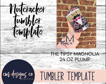 Nutcracker Tumbler Template_Cut File_Nutcracker_24 oz plump_20 oz skinny_Christmas Template_Christmas_SVG_Tumbler Template_Nutcracker
