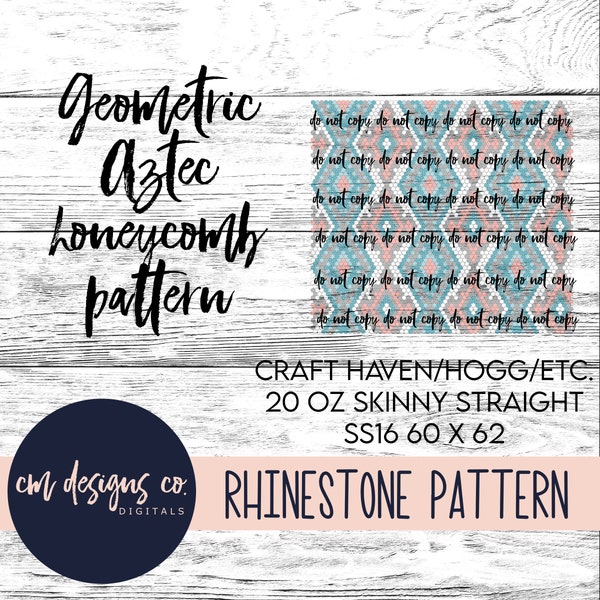 Geometric Aztec Rhinestone Pattern_Rhinestone Template_Rhinestone Pattern_ss16_20 oz skinny straight_Geometric Pattern_Rhinestone Tumbler