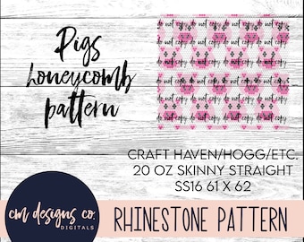 Pig Rhinestone Pattern_Rhinestone Pattern_Rhinestone Template_Pig Pattern_Pig Template_ss16_20 oz skinny straight_Pig_Farm Animal_Pattern