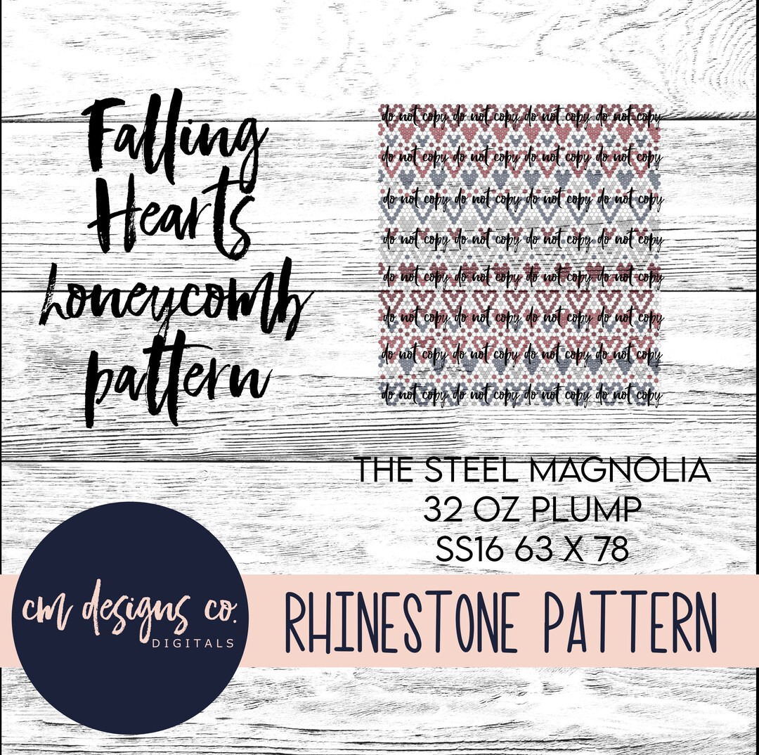 Falling Hearts Pattern Falling Hearts Rhinestone Pattern_rhinestone Template_rhinestone ...