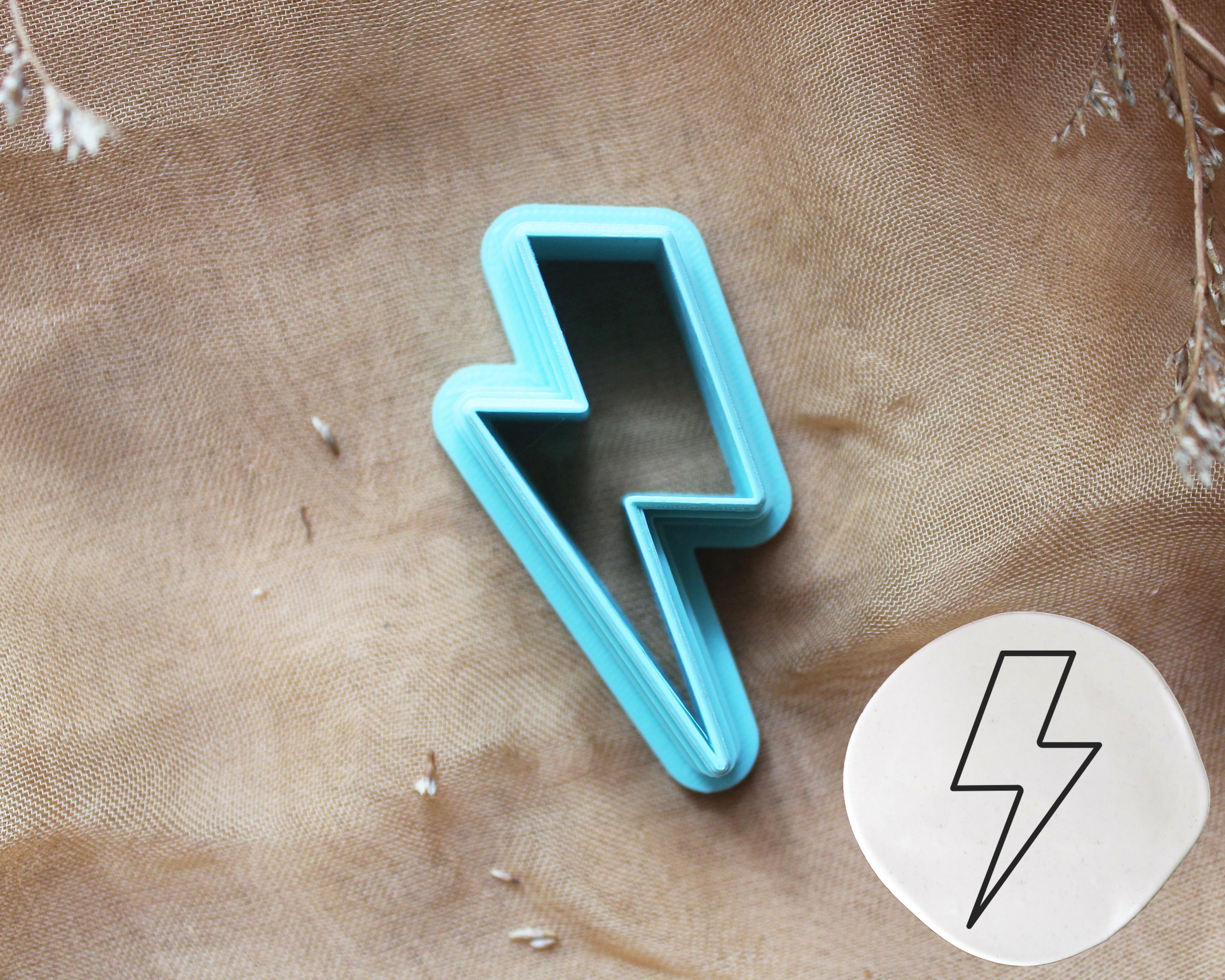Lightning Bolt Cookie Fondant and Polymer Clay Cutter Etsy