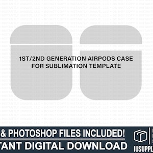 Sublimation Blank AirPod Generation 1 or 2 Template, Digital Download, Editable Template for Sublimation Designs, PSD Template, PNG Template