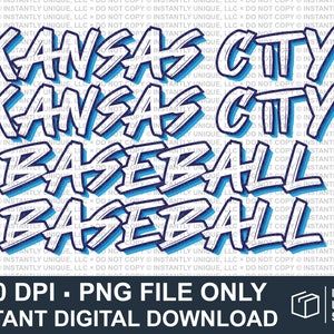 KC Kansas City Baseball Sublimation Bleach Shirt Graphic Descarga digital Uso comercial Camiseta camiseta