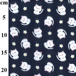 1/2 Metre Cute Cat Design 80 Percent Poly 20 Percent Cotton Fabric image 3
