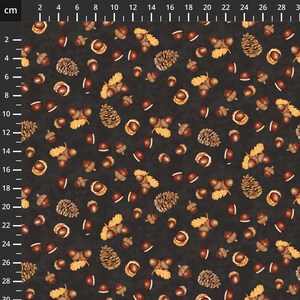 Fat Quarter Studio E Foliage & Fur Coats Acorn Nuts Pine Cone Woodland 100%  Cotton Fabric