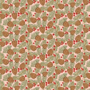 Fat Quarter Poppie Cotton Prairie Christmas Pine Cone Berries Winter 100% Cotton
