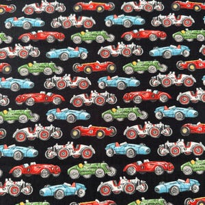 Fat Quarter Sevenberry Shimono Vintage Racing Formula One Sports Car 100% Cotton Fabric