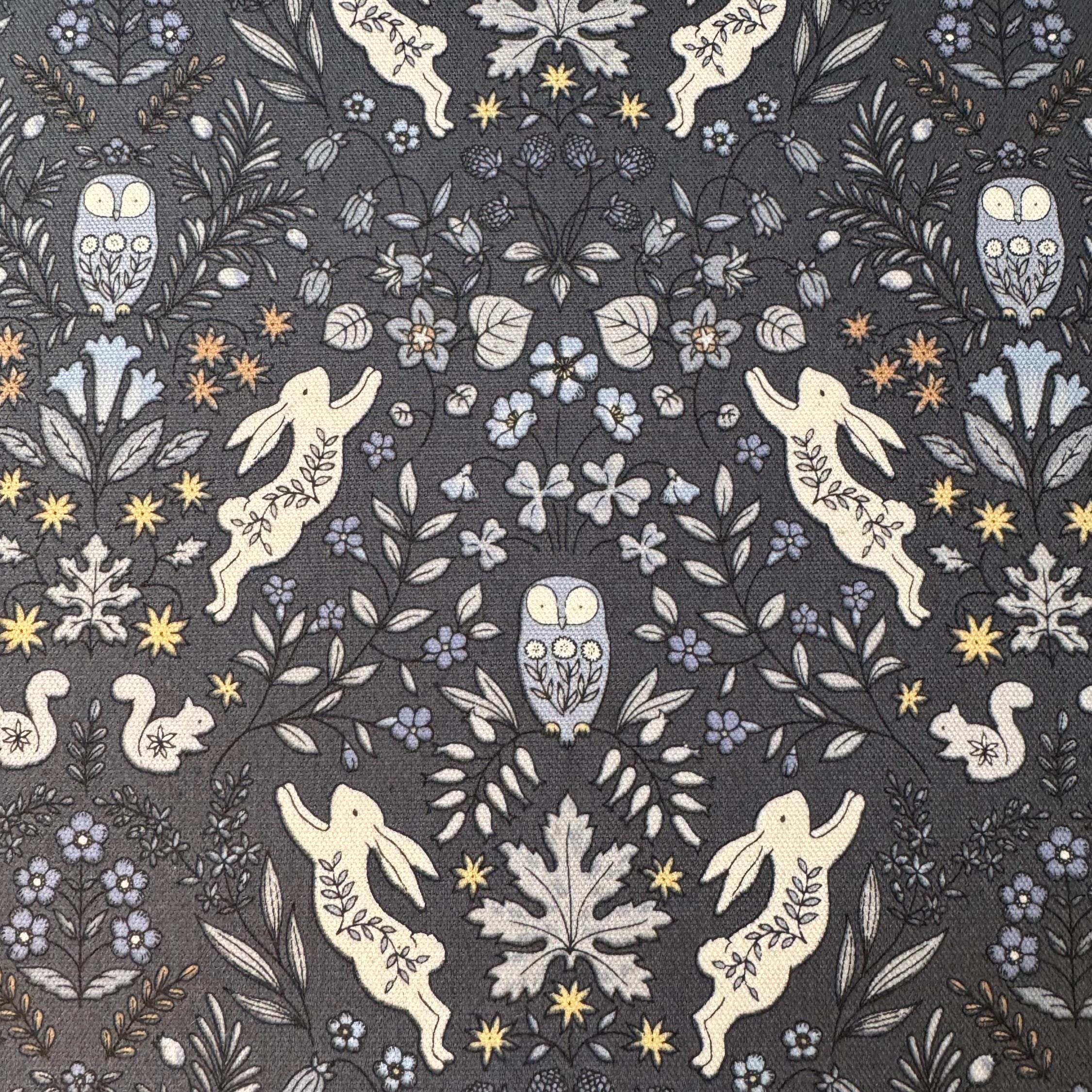 Fat Quarter Kokka Co Soten Owl Rabbit Squirrel Leaves Flowers 100% Cotton Fabric