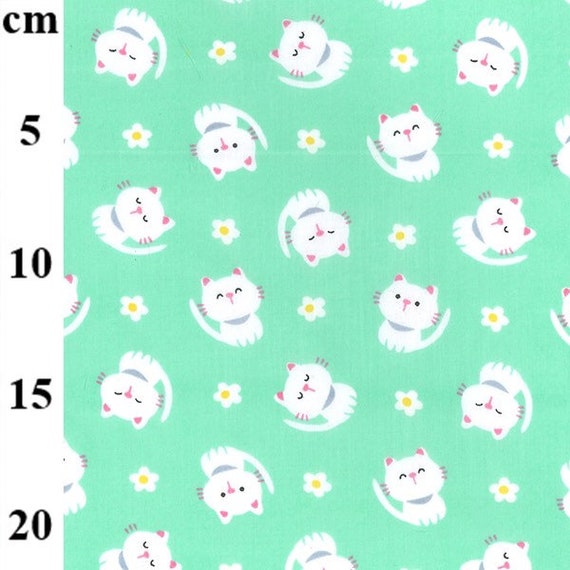 1/2 Metre Cute Cat Design 80 Percent Poly 20 Percent Cotton Fabric