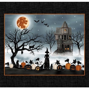 Studio E’s Harvest Moon Halloween Panel 100% Cotton Fabric