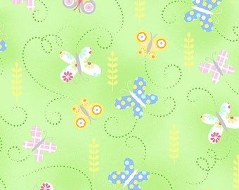 Fat Quarter Benartex Hippity Hoppity Butterfly 100% Cotton Fabric