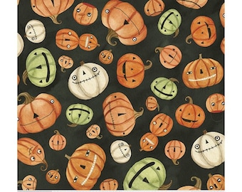 Fat Quarter Riley Blake’s Halloween Whimsy Smiling Pumpkin 100% Cotton Fabric
