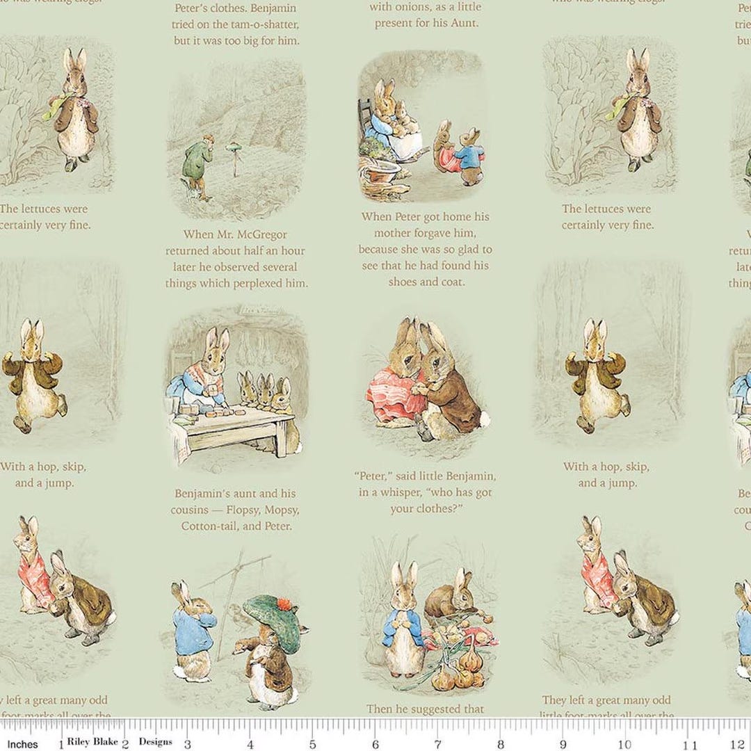 Fat Quarter Riley Blake Peter Rabbit and Benjamin Bunny Story Time ...