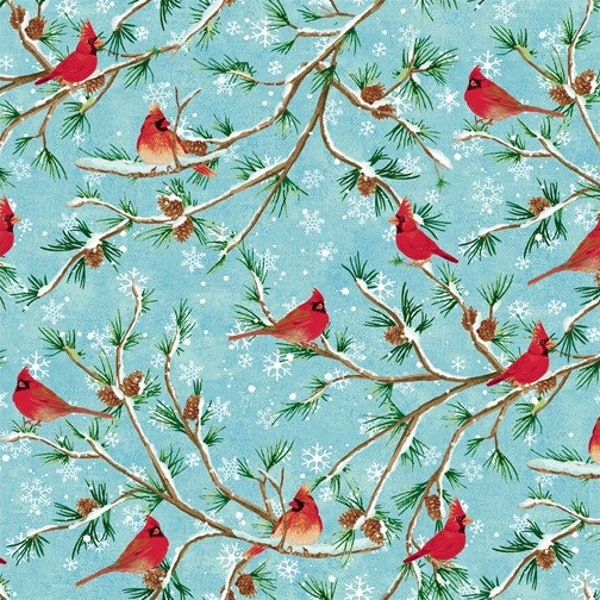 Fat Quarter Studio E’s Winterwood Red Cardinal Christmas 100% Cotton Fabric