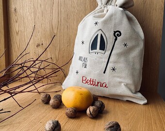 Nikolaussack personalisiert mit Namen, Nikolaus Sack, Jutesack individuell, Geschenkidee Familie, Advent