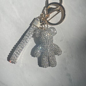 French Vogue Boutique, Accessories, Bag Charm Keychain Teddy Bear Damier  Azur Handmade With Charms Tassel