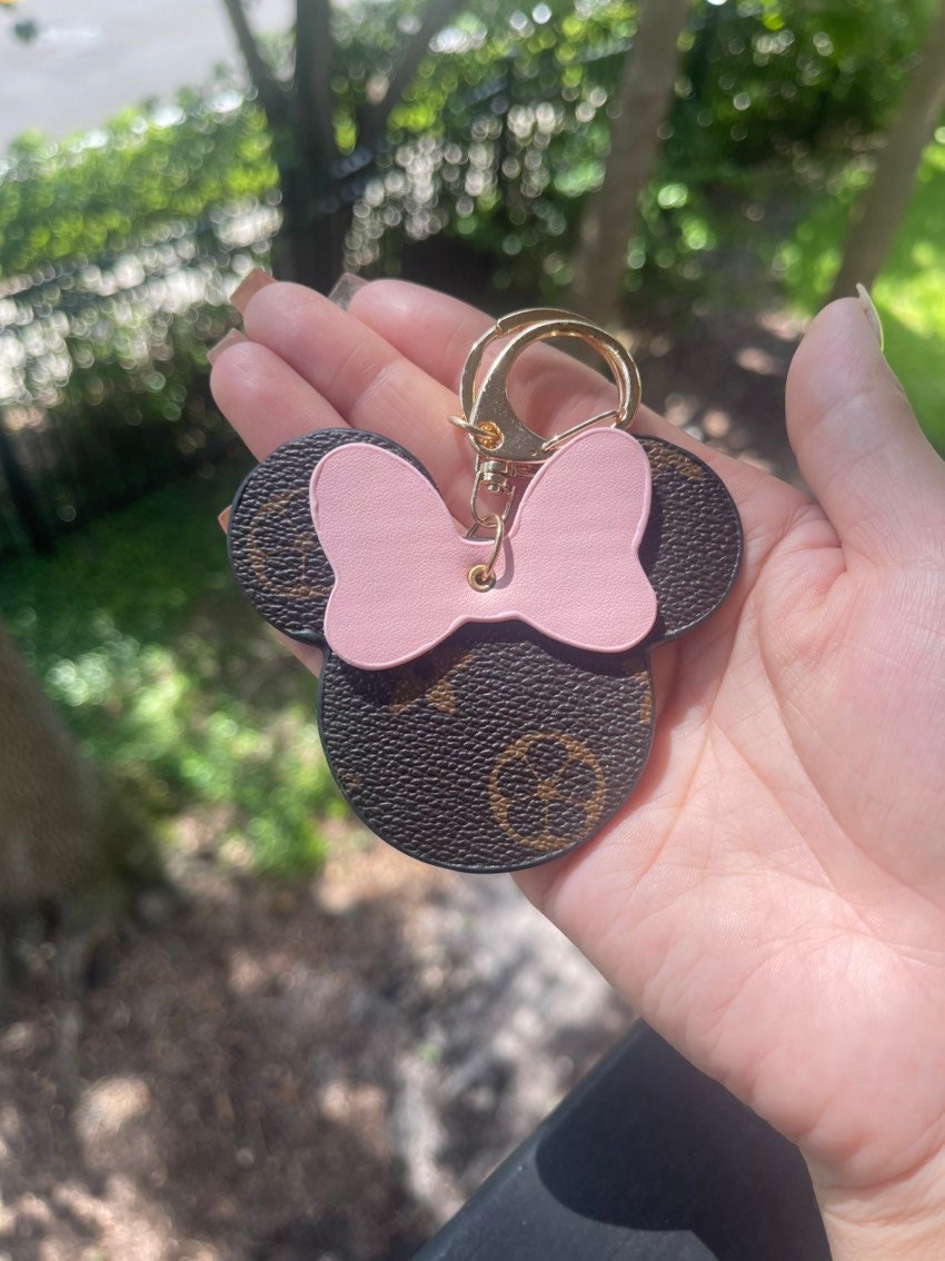 Free Shipping Luxury Pink Mouse Ears Handbag Purse Charm 