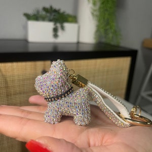 Free Shipping Luxury Frenchie Keychain Bling Present for Dog Mom and Dog Dad Cute Present for Women and Girls French Bulldog Charm