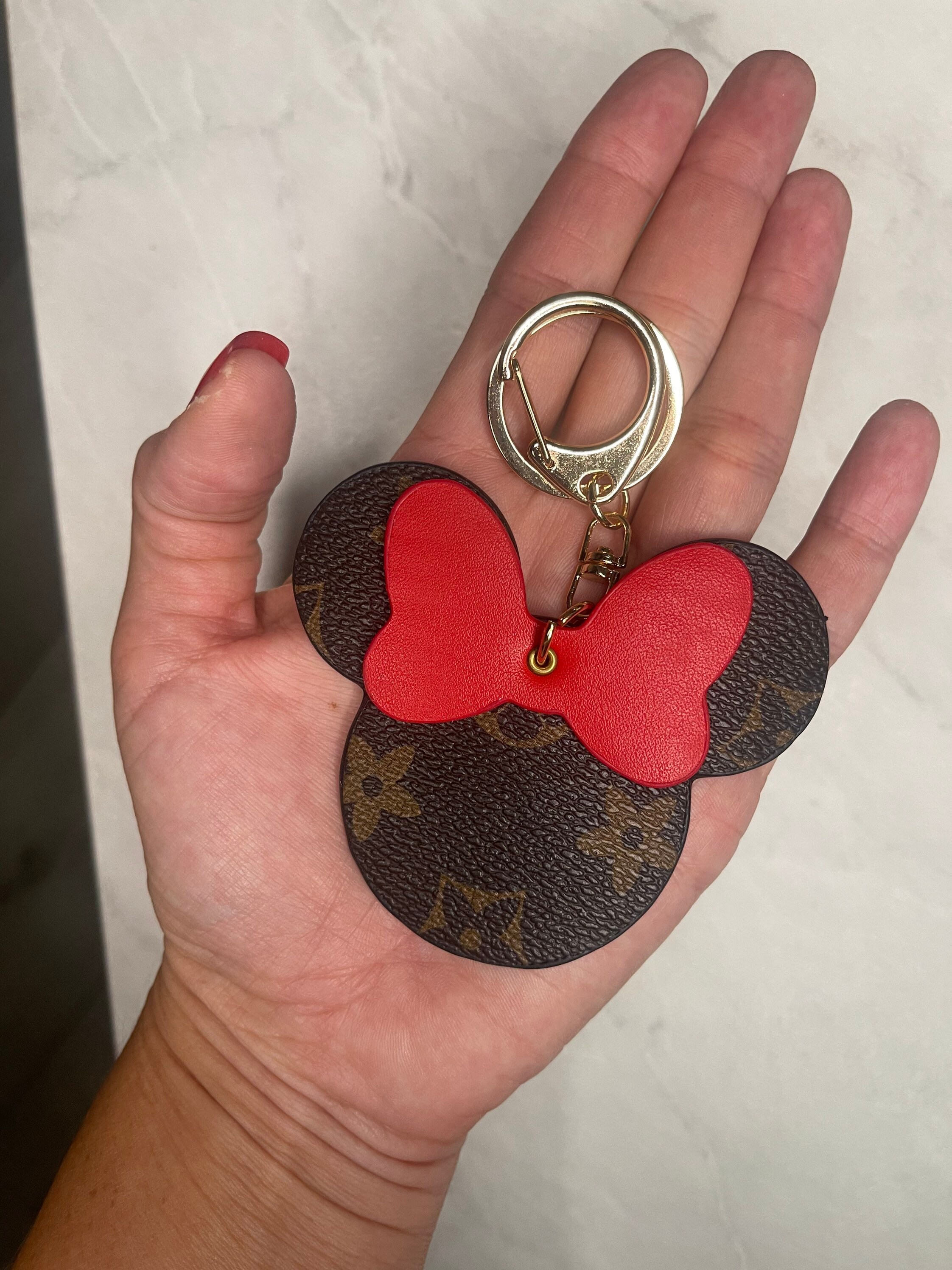Free Shipping Luxury Red Mouse Ears Handbag Purse Charm Keychain Women's  Classic Fashion Gift