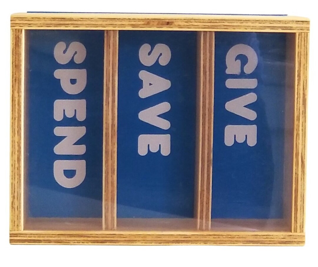 Moneybox / Piggybank SPEND SAVE GIVE Money Box Piggy Bank Etsy Australia