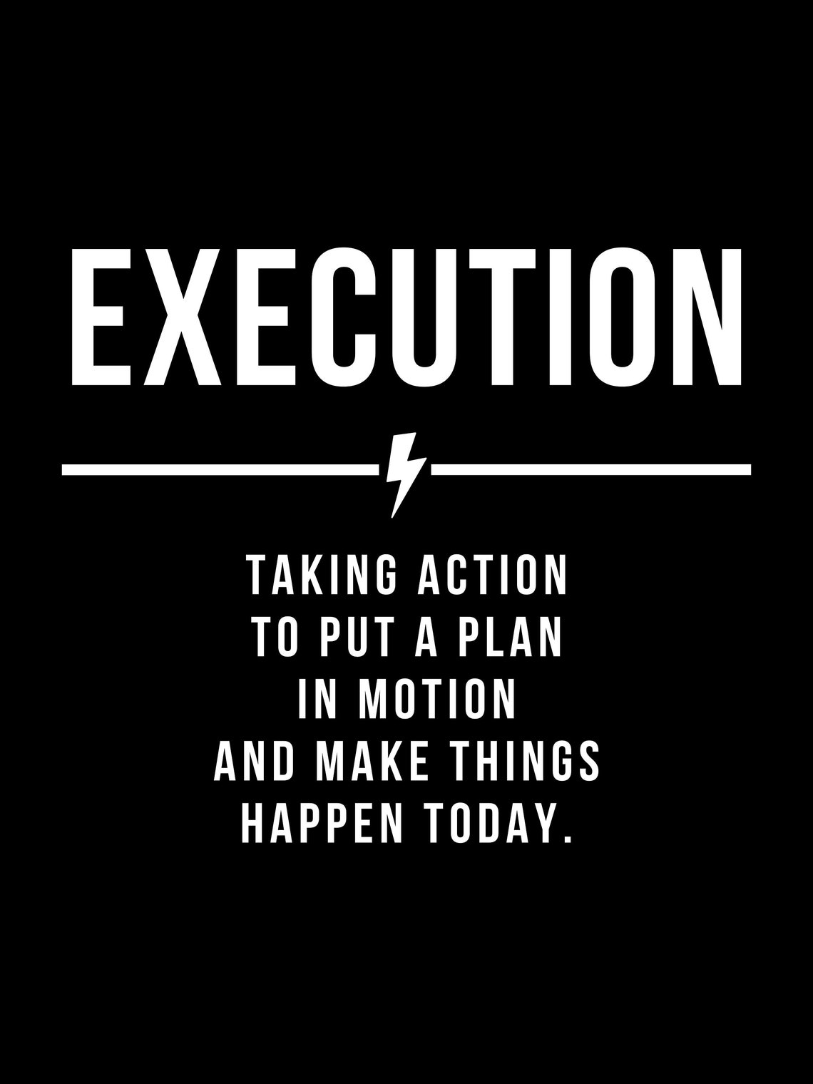 Execution Definition Print Modern Decor Motivational Quote Etsy