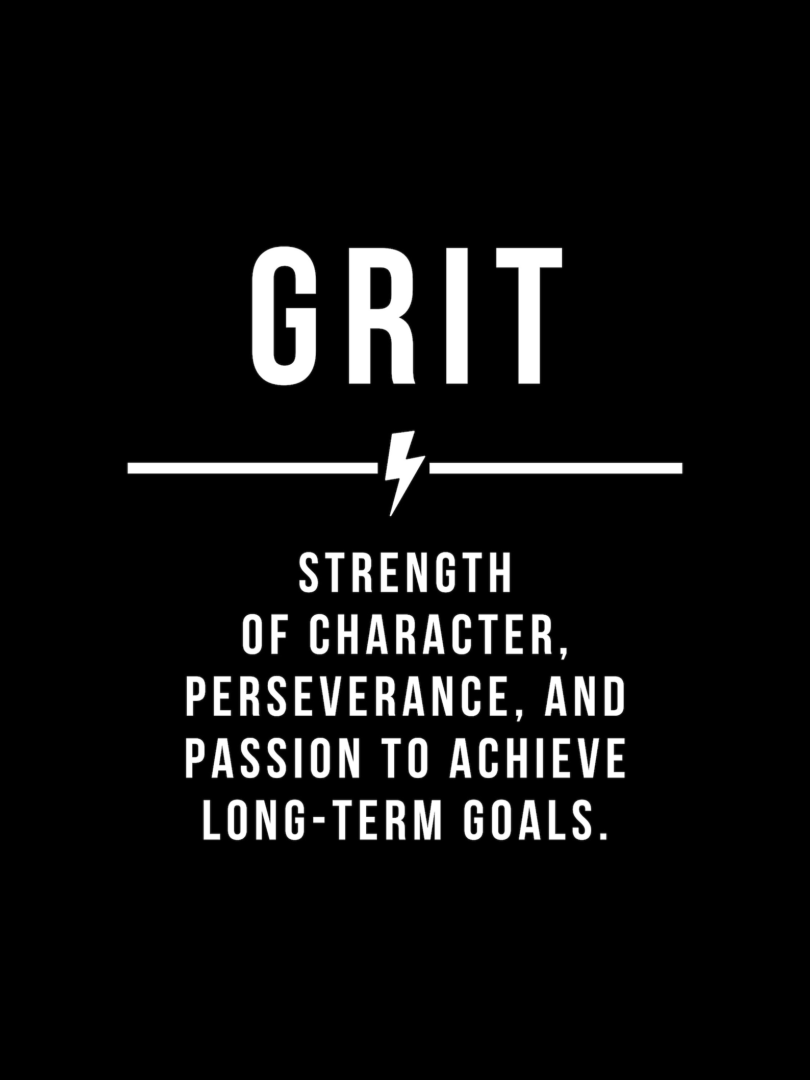 Grit Definition Print Modern Decor Motivational Quote Etsy