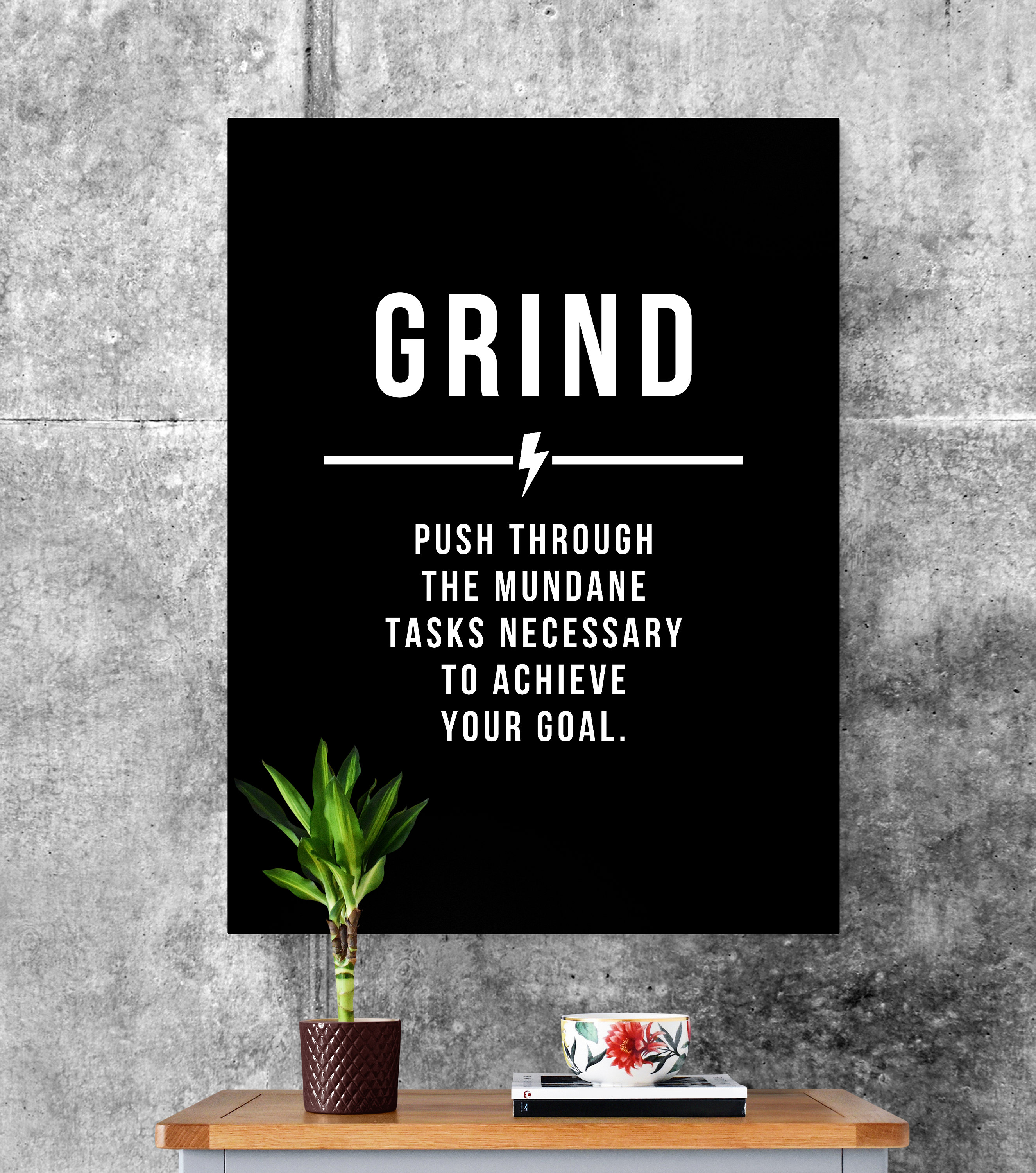 Grind Definition Print Modern Decor Motivational Quote Etsy