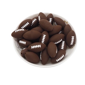 Football Beads, Football Silicone Beads, Molded Silicone Beads, Motif Beads with Football