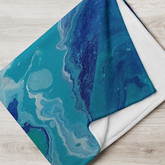 Blue Ocean Throw Blanket throw blanket throw Etsy