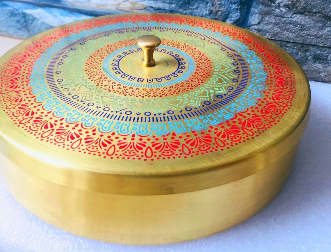 Coloured Indian Handmade Vintage Brass Tradidtional spice rack Etsy