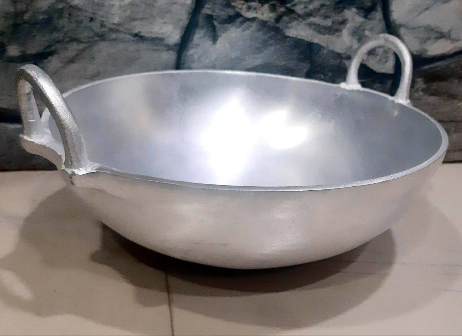 Cast Aluminium Kadai for Deep Fry Medium Premium Silver Etsy