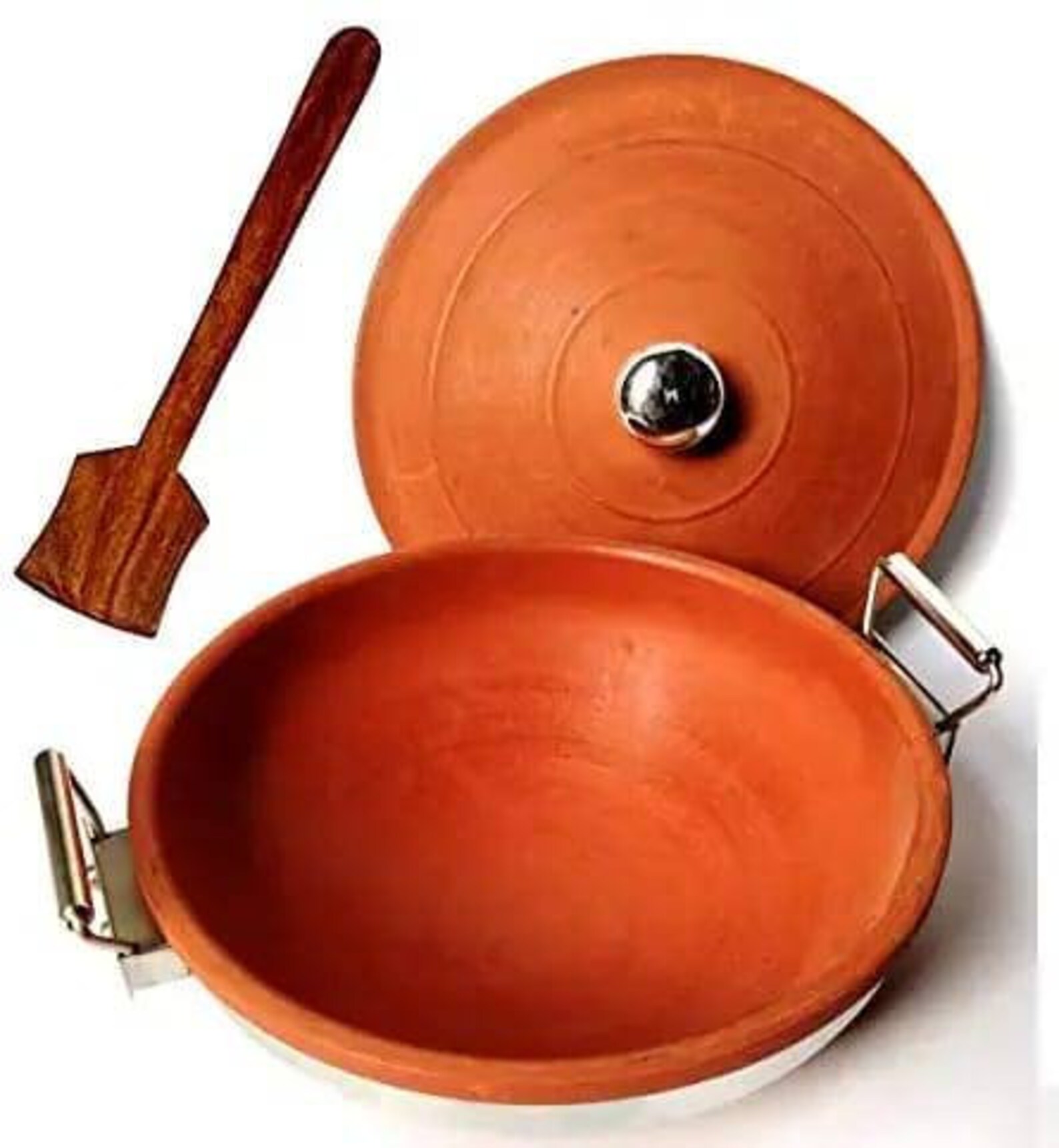 Clay Kadai for Cooking With Lid Clay Pots for Cooking in Gas Etsy
