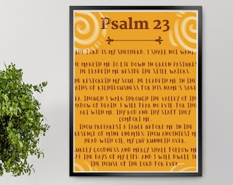 Biblical Scripture of Psalm 23 Printable 16x20 Wall Art