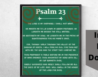 Biblical Scripture of Psalm 23 Printable 16x20 Wall Art