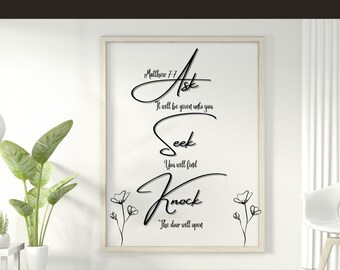 Inspirational Christian Art Bundle: 7 Designs, PDF & PNG Files for Instant Dowload