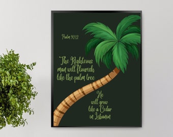 Palm Tree Decor with Color; Wall Art and Home Decor for the Christian Home; Palm Tree Painting for Instant Download