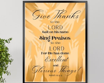Wall Art and Decor for the Christian Home: Give the Gift of Thanks; Painting for Instant Purchase
