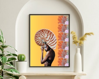 Sea Hair Seashell Ocean Queens; Ocean or Beach Themed Art