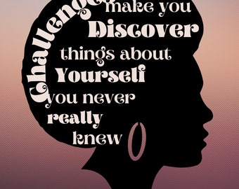 Cicely Tyson Quotable Wall Art, Black Queen w Afro, Famous African American Poster