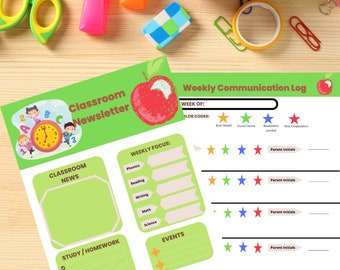Home School Forms for Teachers; Communication Logs and Journal Notes; Newsletter Template; Instant Download