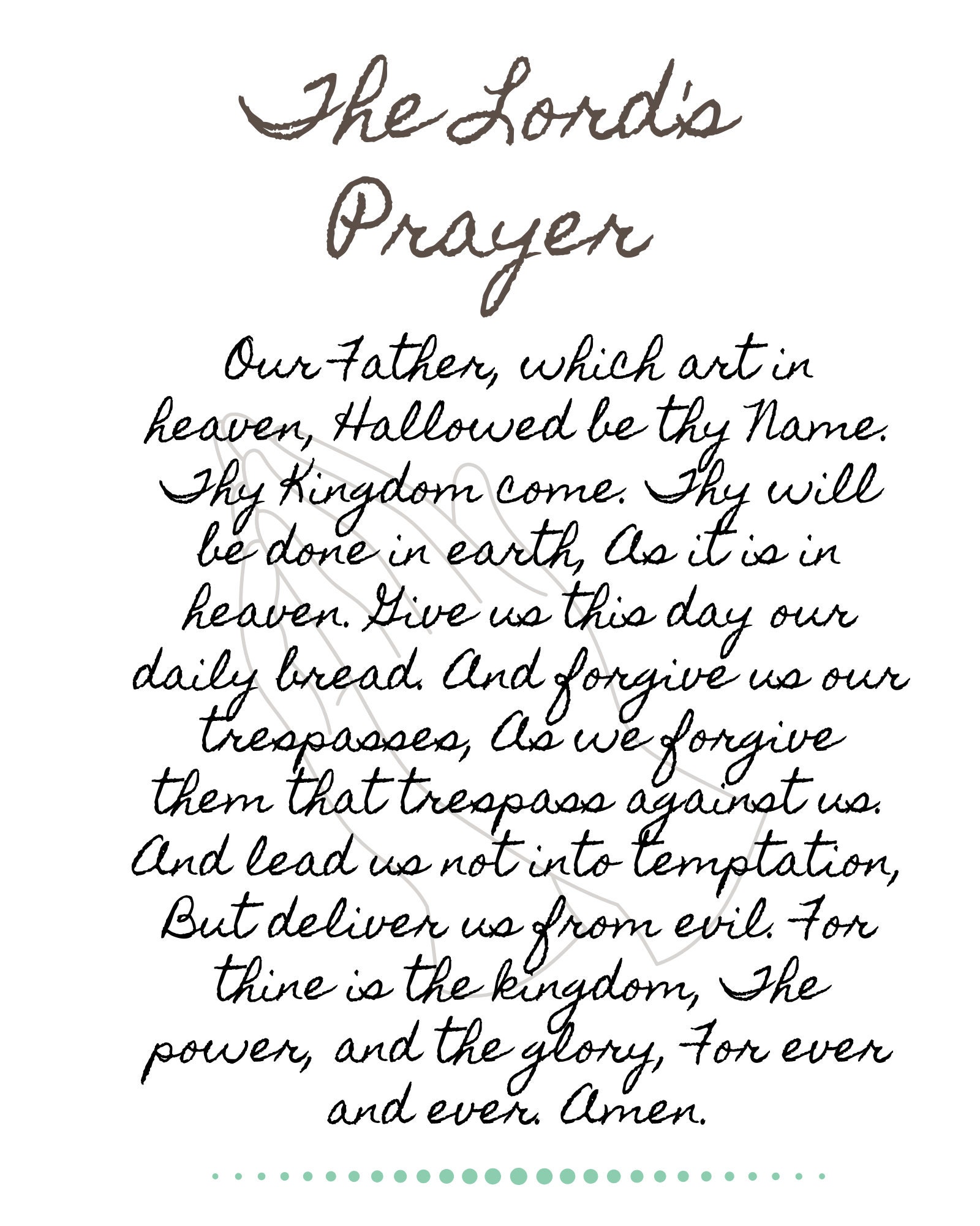 The Lord's Prayer Digital Printable Wall Art - Etsy