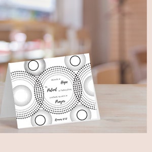 Romeinen 12:12 Blanco kaart voor persoonlijke bemoediging. Digitale print blanco kaart