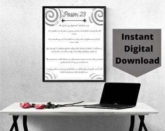 Biblical Scripture of Psalm 23 Printable 16x20 Wall Art