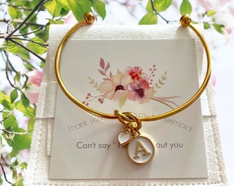 personalized Infinity knot bracelet, knot bangle, gold color, adjustable size bracelet, bridesmaid proposal gift, friendship