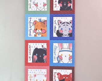 Danmei Animal Stamps Sticker Sheet