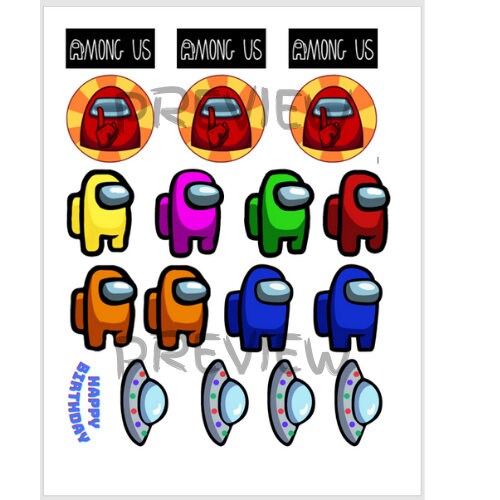 Among Us Cupcake Toppers 12 - Etsy